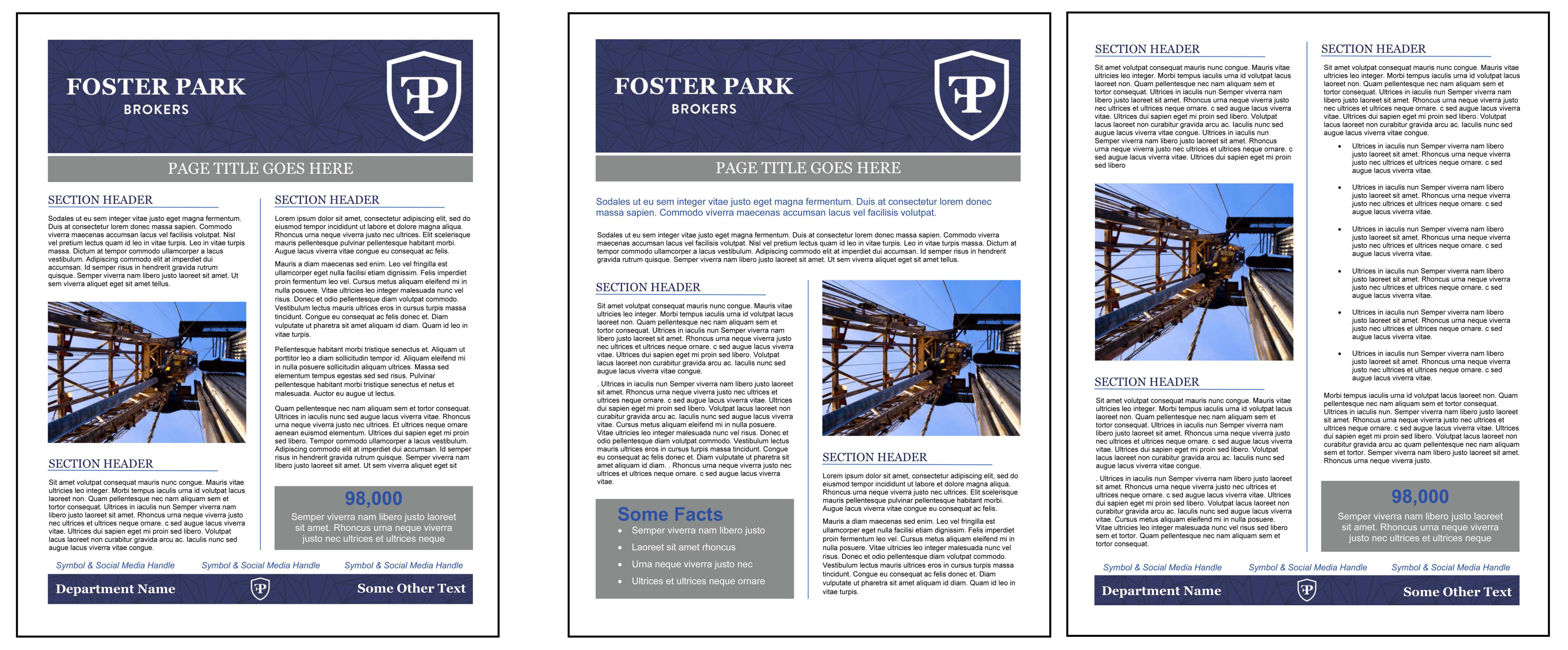 Foster Park Fact Sheet Templates